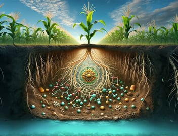 illustration of crop roots in soil