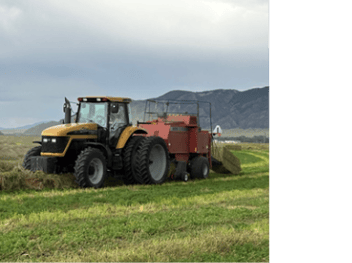 Tractor during an alfalfa harvest in Montana