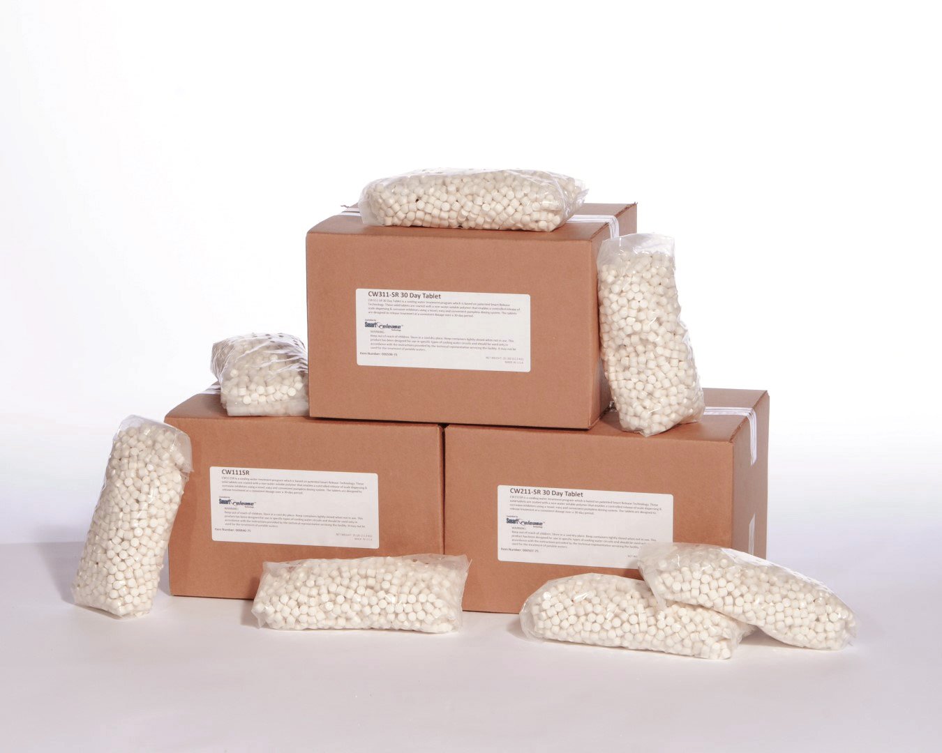 Display of Smart Release Technology scale and corrosion inhibitor tablets Display of Smart Release Technology scale and corrosion inhibitor tablets
